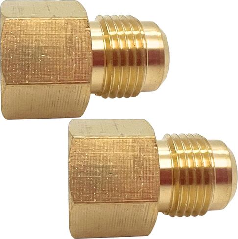 2 PCS Brass Flare Tube Fitting 3/8" Flare X 3/8" Female NPT Coupling Gas Adapter Pipe Connector by CX WONDERLAND in Kuwait