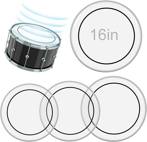 4 Pack Clear Tom Drum Heads 10" 12" 14" 16", Double Ply Drum Head Replacement Kit, Standard Sizes for Drums Set, Durable for Repair & Practice in Kuwait