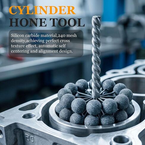 3 Inch Cylinder Hone Ball Brush – 240 Grit Silicon Carbide, Flexible Honing Tool for Deburring & Cross-Hatching, Ideal for Honing Cast Iron, Steel, and Stainless Steel Engine Cylinders in Kuwait