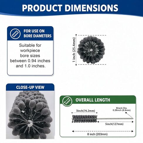 1 Inch (25.4mm) Cylinder Ball Hone Tool with 240 Grit Silicon Carbide, Professional Flexible Engine Hone for Honing & Deburring on Cast Iron, Steel, Mild Steel and Softer Ferrous Materials in Kuwait