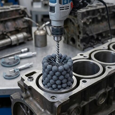 1 Inch (25.4mm) Cylinder Ball Hone Tool with 240 Grit Silicon Carbide, Professional Flexible Engine Hone for Honing & Deburring on Cast Iron, Steel, Mild Steel and Softer Ferrous Materials in Kuwait