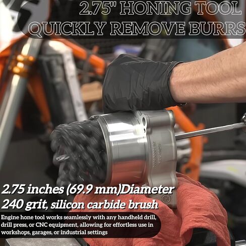 2.75'' (69.9mm Flexible Cylinder Hone, 240 Grit Silicon Carbide honing Tool for Engine Cylinder Honing, Fits 2.5"– 2.75" Bore Diameter, for Cast Iron, Stainless Steel， Soft Metals in Kuwait