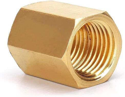 50Pcs 1/8 1/4 3/8 1/2 3/4 Inch Female Thread Brass Pipe Fittings Hex Nut Rod Connector Coupling(01-01) in Kuwait