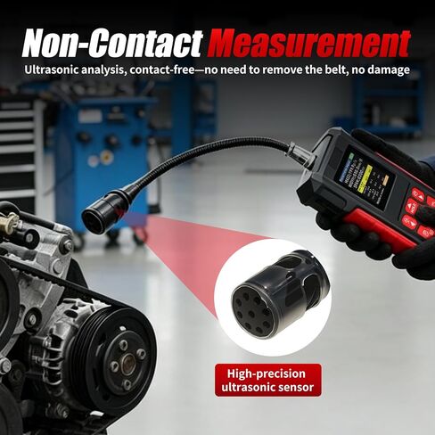 Sonic Belt Tension Meter, 999 Data Records Belt Tension Gauge with Manual/Automatic Ajustable Modes, 10Hz-5000Hz Measuring Range, TFT LCD Display for Belt Tensioner Tool in Kuwait