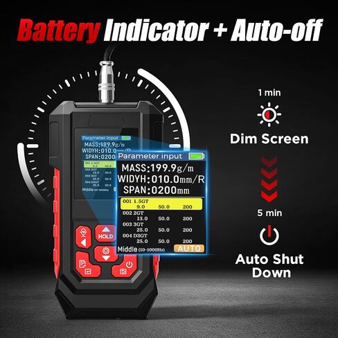 Sonic Belt Tension Meter, 999 Data Records Belt Tension Gauge with Manual/Automatic Ajustable Modes, 10Hz-5000Hz Measuring Range, TFT LCD Display for Belt Tensioner Tool in Kuwait