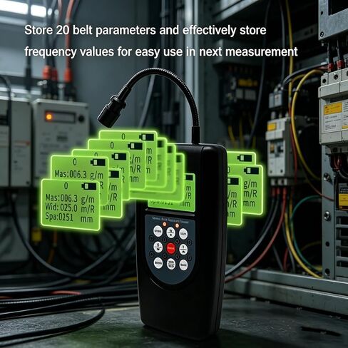 Digital Motor Tensiometer Belt, Belt Tension Meter Tester with LCD Display, 10-500hz High Accuracy ±1hz, 20 Parameter Memory Dual Unit Display, for Industrial Machinery Belt Tension Adjustment in Kuwait