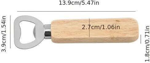 1 Pack Creative Stainless Steel Bottle Opener with Wooden Handle, Durable Beer Opener for Home and KTV, Easy-Grip Portable Bottle Opener in Kuwait