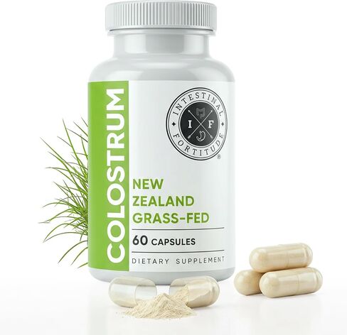 Intestinal Fortitude Grass Fed New Zealand Cows Colostrum Capsules, Optimal Gut Health and Immune Support, Leaky Gut, IBD, IBS, Grassfed, 500 mg Capsules, 60 CT in Saudi Arabia