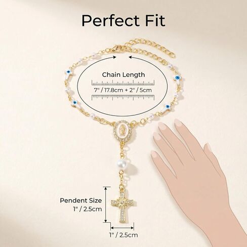 Car Rosary for Rearview Mirror,Cross Rearview Mirror Auto Rosary Beads Car Medal and Cross Hanging Accessories for Mirror Interior Decors for Women Men in Saudi Arabia