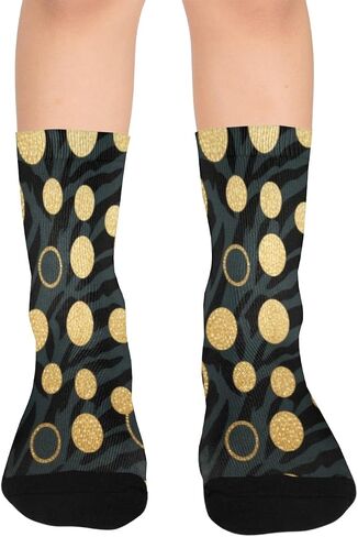 Elegant Gold Circle Hiking Socks - Toddler Boys & Girls Warm Thick Thermal Winter Crew Socks for School, Daily Wear & Outdoor Activities in Kuwait