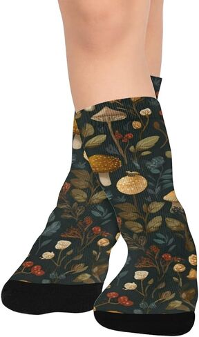 Mushroom Forest Pattern Hiking Socks - Toddler Boys & Girls Warm Thick Thermal Winter Crew Socks for School, Daily Wear & Outdoor Activities in Kuwait