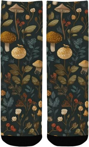 Mushroom Forest Pattern Hiking Socks - Toddler Boys & Girls Warm Thick Thermal Winter Crew Socks for School, Daily Wear & Outdoor Activities in Kuwait