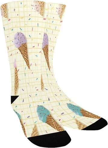 Colorful Ice Cream Cone Hiking Socks - Toddler Boys & Girls Warm Thick Thermal Winter Crew Socks for School, Daily Wear & Outdoor Activities in Kuwait
