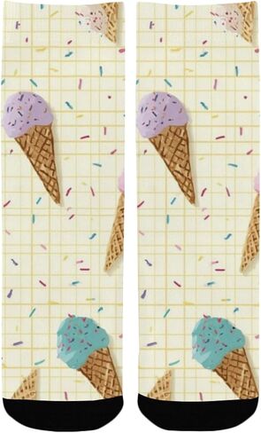 Colorful Ice Cream Cone Hiking Socks - Toddler Boys & Girls Warm Thick Thermal Winter Crew Socks for School, Daily Wear & Outdoor Activities in Kuwait