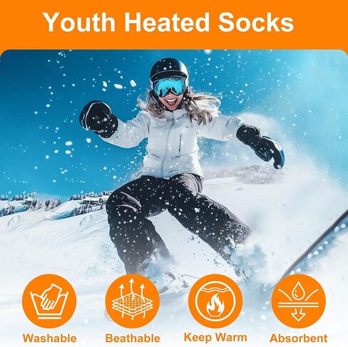 MMlove Pink+Green Heated Socks for Girls,Boys in Kuwait