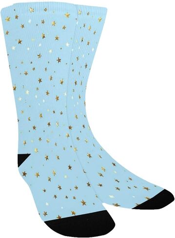 Soft Blue Gold Star Hiking Socks - Toddler Boys & Girls Warm Thick Thermal Winter Crew Socks for School, Daily Wear & Outdoor Activities in Kuwait