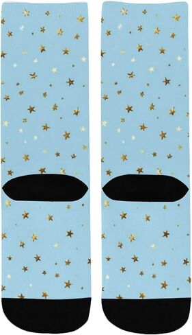 Soft Blue Gold Star Hiking Socks - Toddler Boys & Girls Warm Thick Thermal Winter Crew Socks for School, Daily Wear & Outdoor Activities in Kuwait