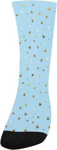 Soft Blue Gold Star Hiking Socks - Toddler Boys & Girls Warm Thick Thermal Winter Crew Socks for School, Daily Wear & Outdoor Activities in Kuwait