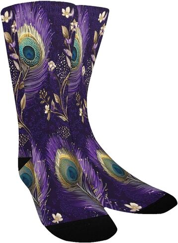 Regal Peacock Feathers Hiking Socks - Toddler Boys & Girls Warm Thick Thermal Winter Crew Socks for School, Daily Wear & Outdoor Activities in Kuwait