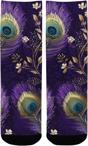 Regal Peacock Feathers Hiking Socks - Toddler Boys & Girls Warm Thick Thermal Winter Crew Socks for School, Daily Wear & Outdoor Activities in Kuwait