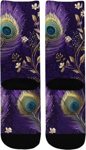 Regal Peacock Feathers Hiking Socks - Toddler Boys & Girls Warm Thick Thermal Winter Crew Socks for School, Daily Wear & Outdoor Activities in Kuwait