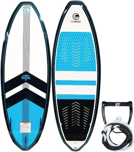 حزمة Connelly Ride Wakesurf Board مع حبل ركوب الأمواج برولاين، أحمر/أزرق in Kuwait