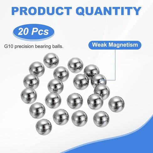 uxcell 20Pcs Tungsten Steel Bearing Balls 0.5mm Carbide G10 Precision Ball for Industrial Spheres, Machinery, Automotive, and DIY (Mirror Finish) in Kuwait