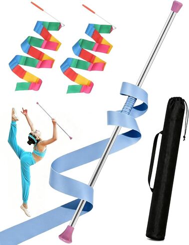 29 Inch Twirling Baton for Kids & Adult, Purple Majorette Baton Stainless Steel with 2 Dance Ribbons and Grip Tape for Gymnastics, Dance & Baton Twirling Beginners in Kuwait