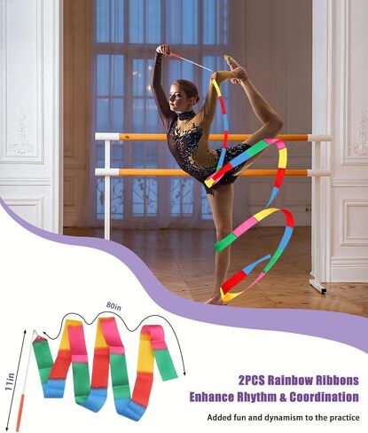 29 Inch Twirling Baton for Kids & Adult, Purple Majorette Baton Stainless Steel with 2 Dance Ribbons and Grip Tape for Gymnastics, Dance & Baton Twirling Beginners in Kuwait