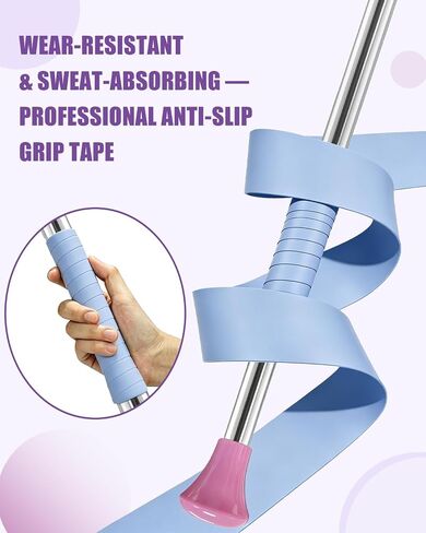 29 Inch Twirling Baton for Kids & Adult, Purple Majorette Baton Stainless Steel with 2 Dance Ribbons and Grip Tape for Gymnastics, Dance & Baton Twirling Beginners in Kuwait