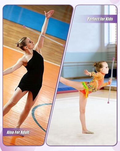 29 Inch Twirling Baton for Kids & Adult, Purple Majorette Baton Stainless Steel with 2 Dance Ribbons and Grip Tape for Gymnastics, Dance & Baton Twirling Beginners in Kuwait