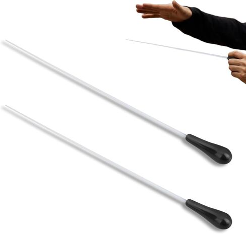 2 PCS Conducting Baton, Professional Conductor Baton Lightweight Music Conductor Stick Wand Conducting Stick with Handle for Choral Orchestral Concerts (Black) in Kuwait