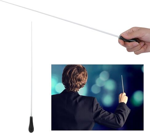 2 PCS Conducting Baton, Professional Conductor Baton Lightweight Music Conductor Stick Wand Conducting Stick with Handle for Choral Orchestral Concerts (Black) in Kuwait