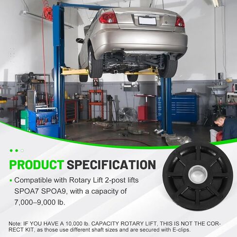 leaptrend for Rotary Lift SPOA7 SPOA9 2-Post Lift Upper Pulley Sheave Kit, Replace N377/FJ7116-1/FJ7109, 7000-9000 lb Capacity Lift, Includes Sheave/Spacer/Shaft/Cotter Pins/Bushings in Kuwait