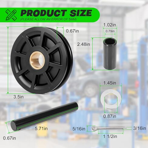 leaptrend for Rotary Lift SPOA7 SPOA9 2-Post Lift Upper Pulley Sheave Kit, Replace N377/FJ7116-1/FJ7109, 7000-9000 lb Capacity Lift, Includes Sheave/Spacer/Shaft/Cotter Pins/Bushings in Kuwait