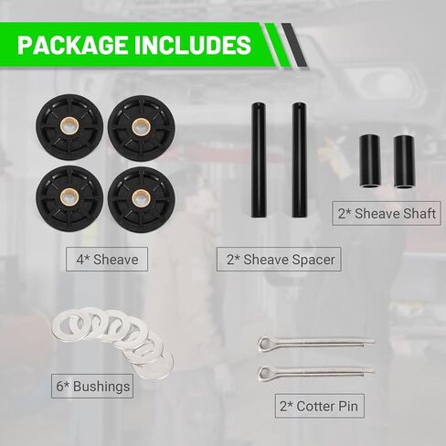 leaptrend for Rotary Lift SPOA7 SPOA9 2-Post Lift Upper Pulley Sheave Kit, Replace N377/FJ7116-1/FJ7109, 7000-9000 lb Capacity Lift, Includes Sheave/Spacer/Shaft/Cotter Pins/Bushings in Kuwait