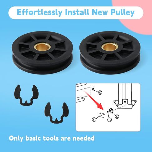 N377 2-Post Lift Lower Pulley Sheave Kit Compatible with Rotary Lift SPOA7 SPOA9 SPOA10 Replace 41411 FJ7116-1 Lower Sheave Set with E Clips in Kuwait