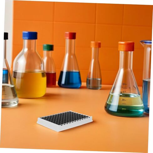 96-Well Elisa Plate for Fluorescence Analysis with Black Frame, 360μl Per Well, Medium Binding Plastic Microplate Compatible with Microplate Reader and Lab Equipment in Kuwait