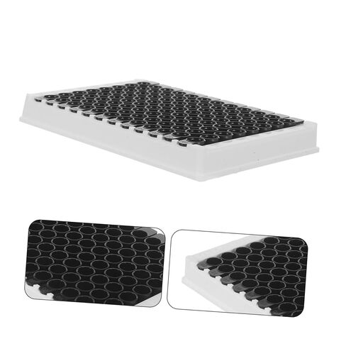 96-Well Elisa Plate for Fluorescence Analysis with Black Frame, 360μl Per Well, Medium Binding Plastic Microplate Compatible with Microplate Reader and Lab Equipment in Kuwait