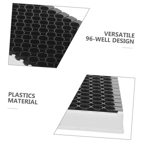 96-Well Elisa Plate for Fluorescence Analysis with Black Frame, 360μl Per Well, Medium Binding Plastic Microplate Compatible with Microplate Reader and Lab Equipment in Kuwait