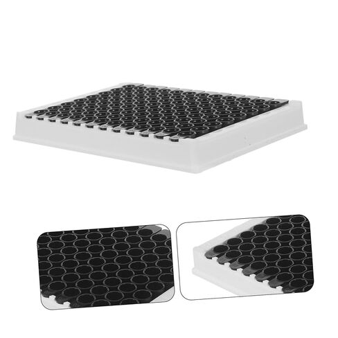 Luxshiny 96-Well Detachable Elisa Plate with Black Bottom and Frame, 360μl Capacity Per Well, Medium Binding Plastic Microplate for Protein Binding Detection and Chemiluminescence Analysis in Kuwait