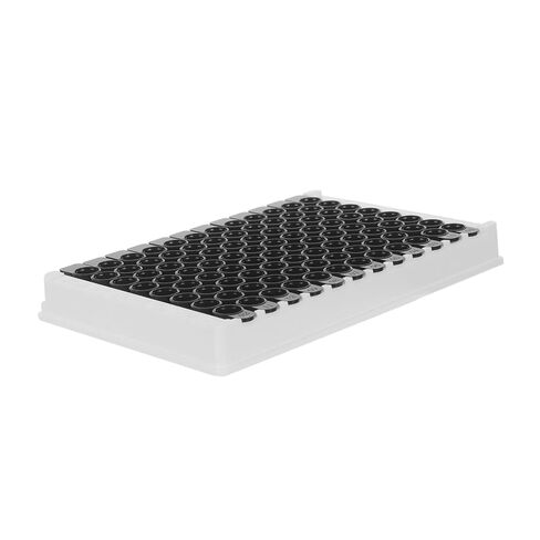 Operitacx 96-Well Black Frame Elisa Plate with 360μl Capacity Per Well, Plastic Medium-Binding Microplate for Protein Binding Detection and Tissue Culture with Enhanced Contrast in Kuwait