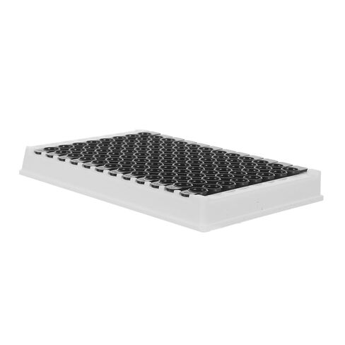 NOLITOY 96 Well Plate Black Frame with 360μl Capacity Per Well Medium-Binding Polystyrene Microplate for Chemical Analysis Lab Automation and Reusable Detachable Plastic Microplate in Kuwait