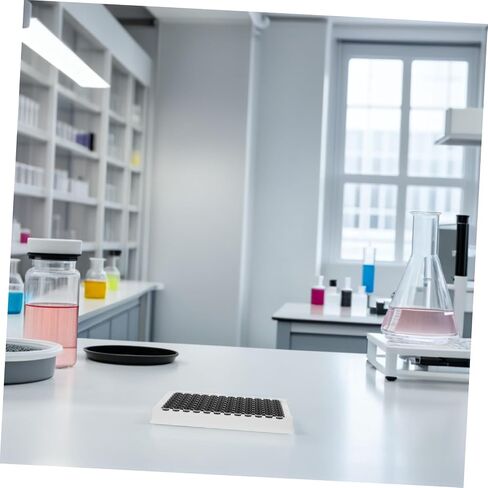 NOLITOY 96 Well Plate Black Frame with 360μl Capacity Per Well Medium-Binding Polystyrene Microplate for Chemical Analysis Lab Automation and Reusable Detachable Plastic Microplate in Kuwait