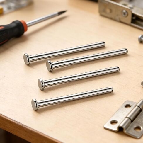 4 Pcs 3.5 Inch Door Hinge Pin, Silver Stainless Steel Door Pins for Repair and Replacement Internal Safety Devices Self-Closing Doors Kitchen Garage Doors Hinges in Kuwait
