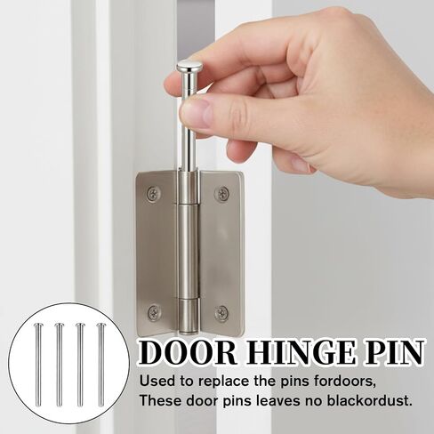 4 Pcs 3.5 Inch Door Hinge Pin, Silver Stainless Steel Door Pins for Repair and Replacement Internal Safety Devices Self-Closing Doors Kitchen Garage Doors Hinges in Kuwait