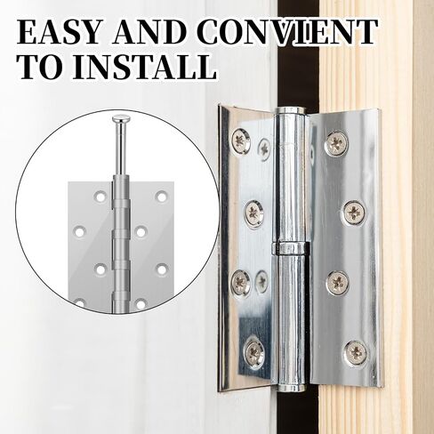 4 Pcs 3.5 Inch Door Hinge Pin, Silver Stainless Steel Door Pins for Repair and Replacement Internal Safety Devices Self-Closing Doors Kitchen Garage Doors Hinges in Kuwait