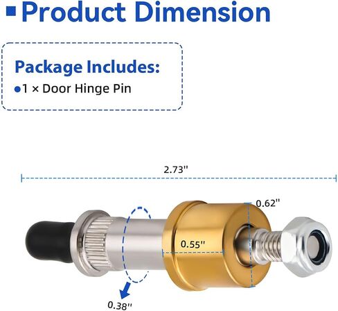 Front Rear Door Hinge Pin 38300 Stable Performance Noise Reduction Auto Hinge Pin for 1500 2500 3500 Pickup Truck SUV Aluminum in Kuwait