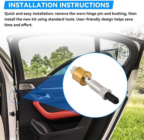 Front Rear Door Hinge Pin 38300 Stable Performance Noise Reduction Auto Hinge Pin for 1500 2500 3500 Pickup Truck SUV Aluminum in Kuwait