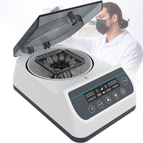 1000-12000RPM Digital High Speed Centrifuge, Microcentrifuge with 3-in-1 Rotor, for 12-bit 0.2/0.5/1.5/2ml Tubes, 30s-59min50s Timing, 9660xg Centrifugal Force, for Lab Science Research ﻿ in Kuwait